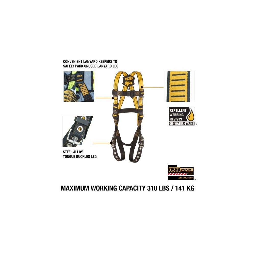 DEWALT D1000 Series Universal TB Leg Pass-Thru Chest Vest Style Harness, large image number 3