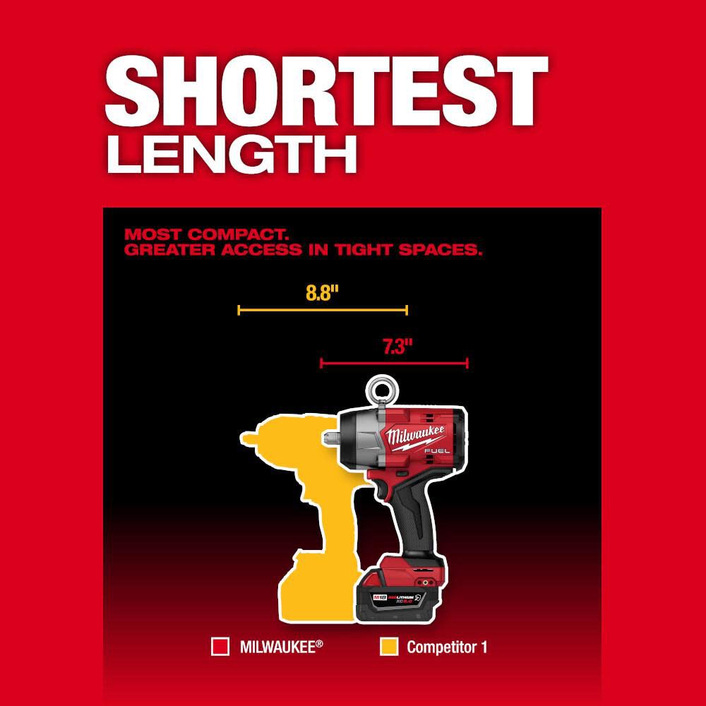 Milwaukee M18 FUEL 1/2in High Torque Impact Wrench with Pin Detent (Bare Tool), large image number 6