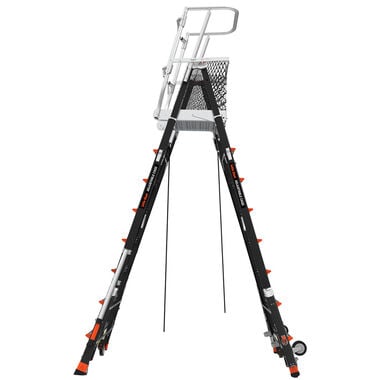 Little Giant Safety Cage Model 8 Ft. to 14 Ft. IAA FG with Wheel Lift and Ratchet Levelers, large image number 1