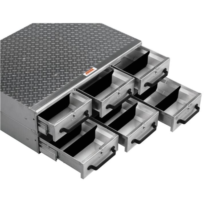 Crescent JOBOX 6 Drawer Short Floor Heavy-Duty Aluminum Drawer Storage 36inW x 12inH x 26inL, large image number 1