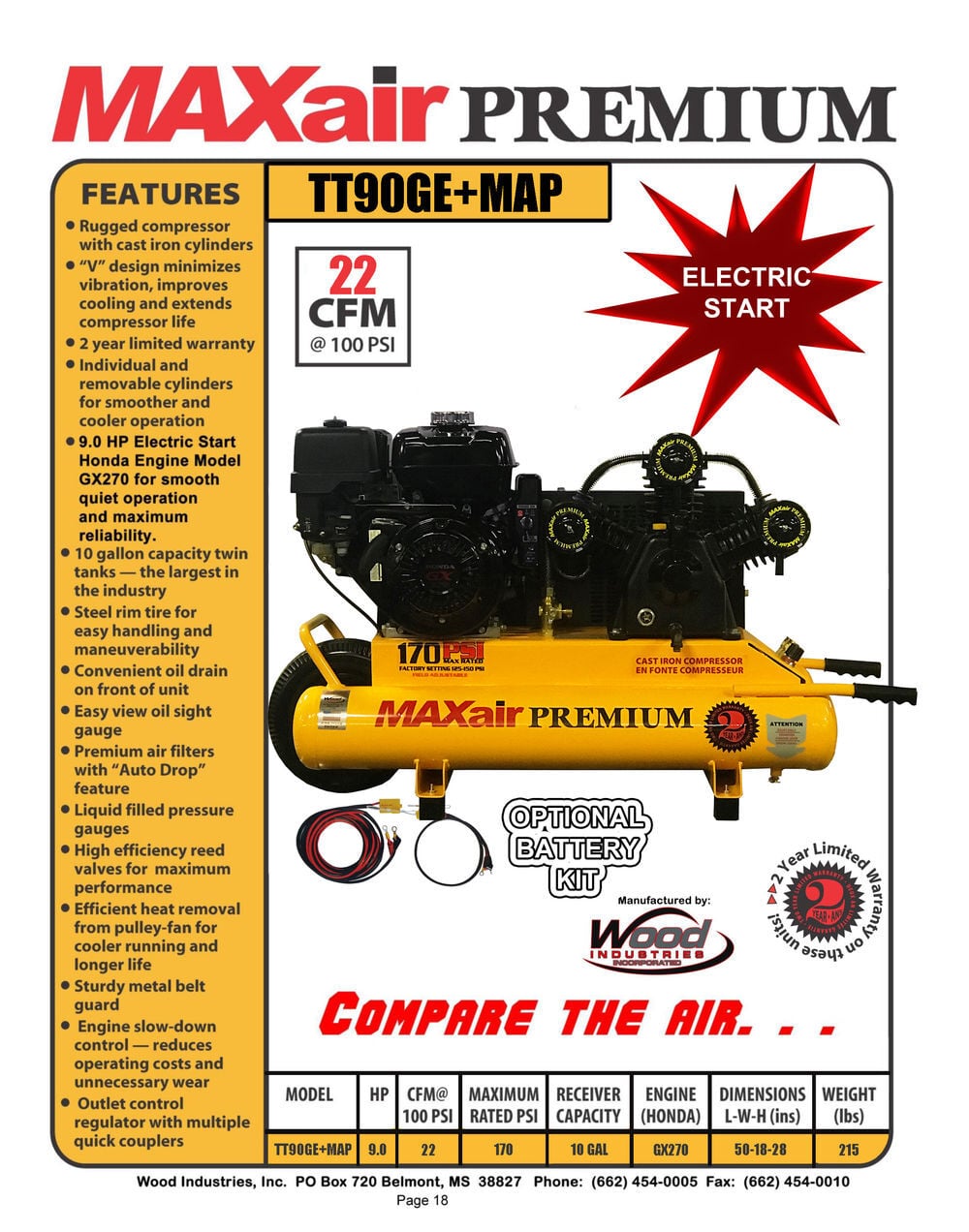 MAXair 10 Gallon Twin Tank Air Compressor, large image number 2