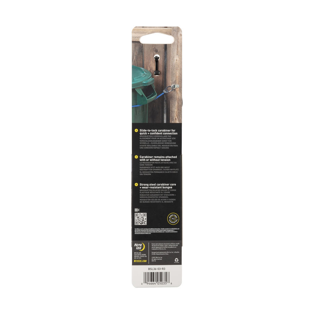 Nite Ize SlideLock Carabiner Bungee 36in Blue, large image number 2