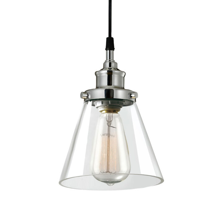 Globe Electric Parker Pendant Light 60W Plug In/Hardwire Chrome, large image number 4