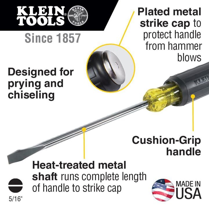 Klein Tools 7inch Demolition Driver 5/16inch Keystone, large image number 1
