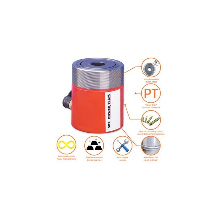 Power Team 30 Ton 2.5in Cylinder Industrial Stroke RH Series Single Acting, large image number 1