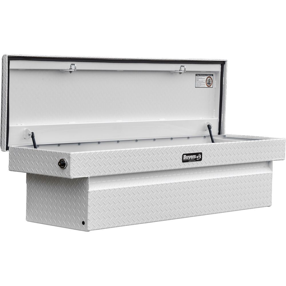Buyers Products Company 18 x 20 x 71 Inch Diamond Tread Aluminum Crossover Truck Tool Box Gloss White, large image number 17