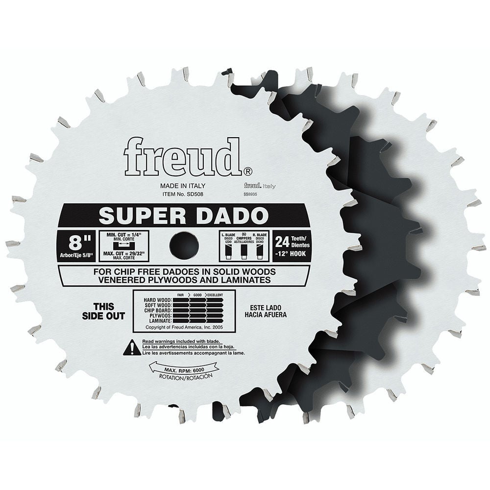 Freud 8 In. x 24T Super Dado Sets, large image number 1