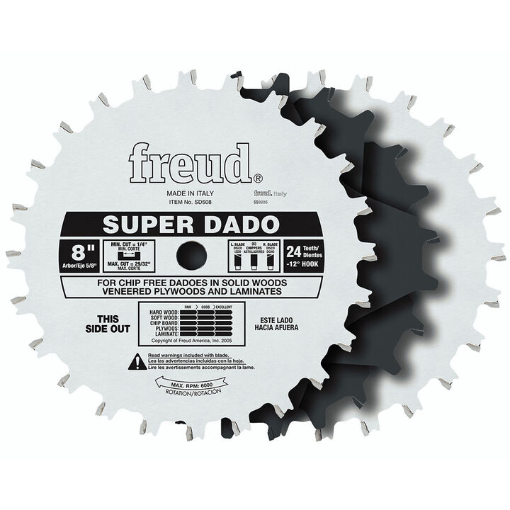 Freud 8 In. x 24T Super Dado Sets