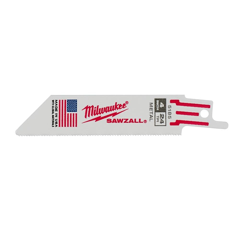 Milwaukee 4 in. 24TPI SAWZALL Blade 5PK, large image number 1