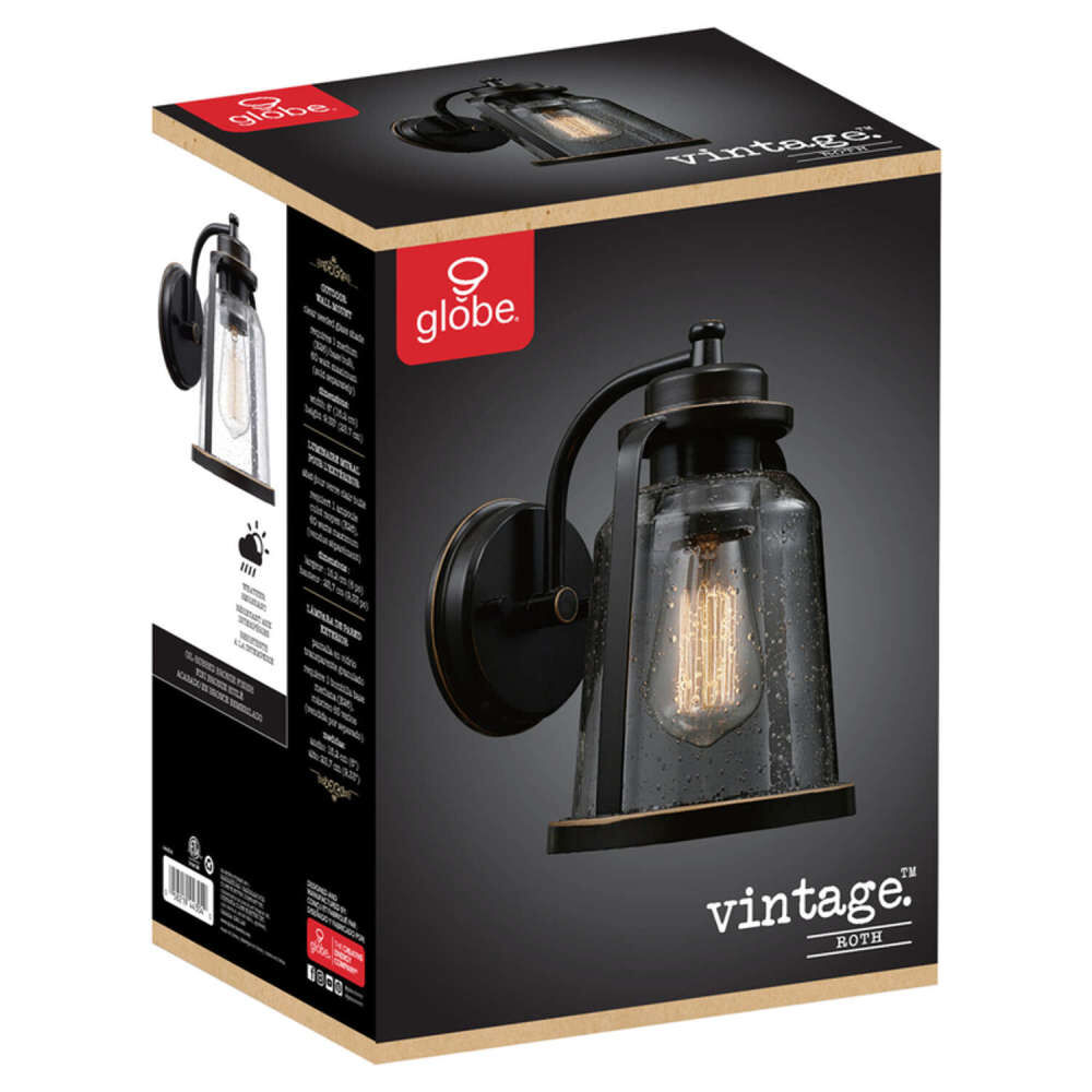 Globe Electric Wall Sconce Vintage Bronze 60W E26 Roth 1 Light, large image number 6