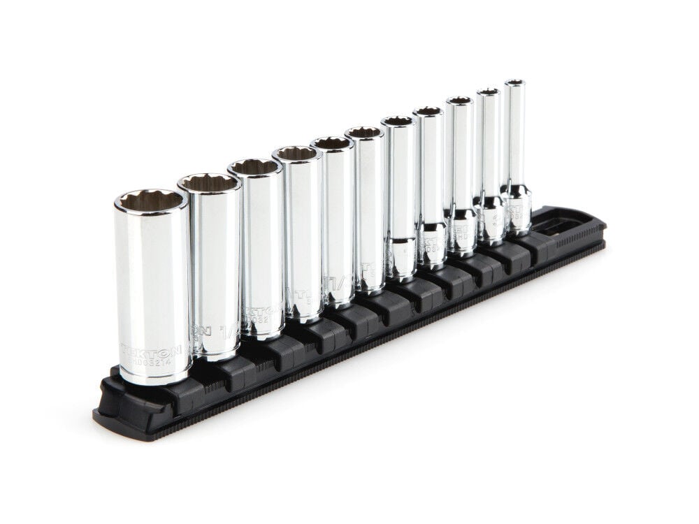 Tekton 1/4 Inch Deep 12 Point Socket Set, 11 Piece (5/32-9/16 Inch), large image number 1