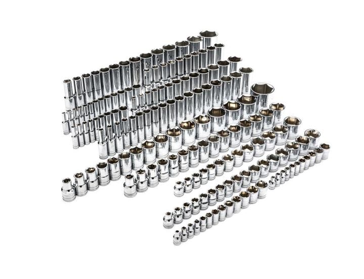 GEARWRENCH 163 Piece 1/4 Inch, 3/8 Inch & 1/2 Inch Drive 6 Point Standard and Deep SAE/Metric Master Socket Set