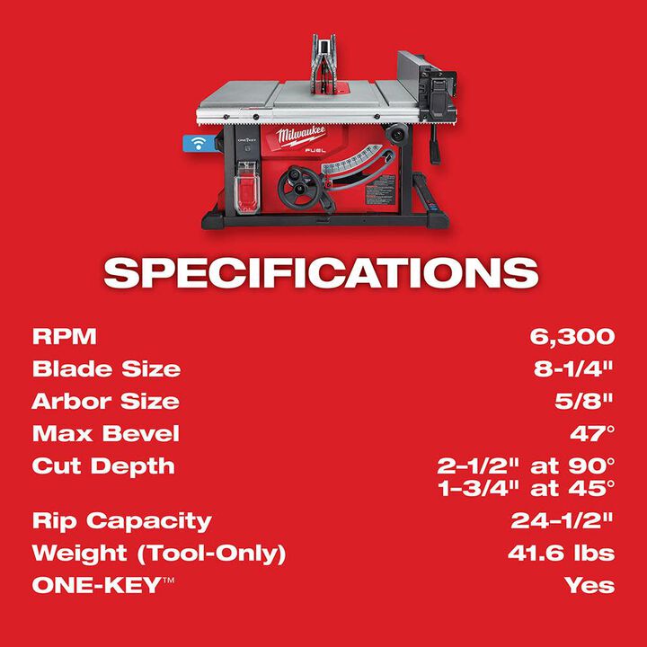 Milwaukee M18 FUEL 8-1/4 in. Table Saw with ONE-KEY (Bare Tool), large image number 7