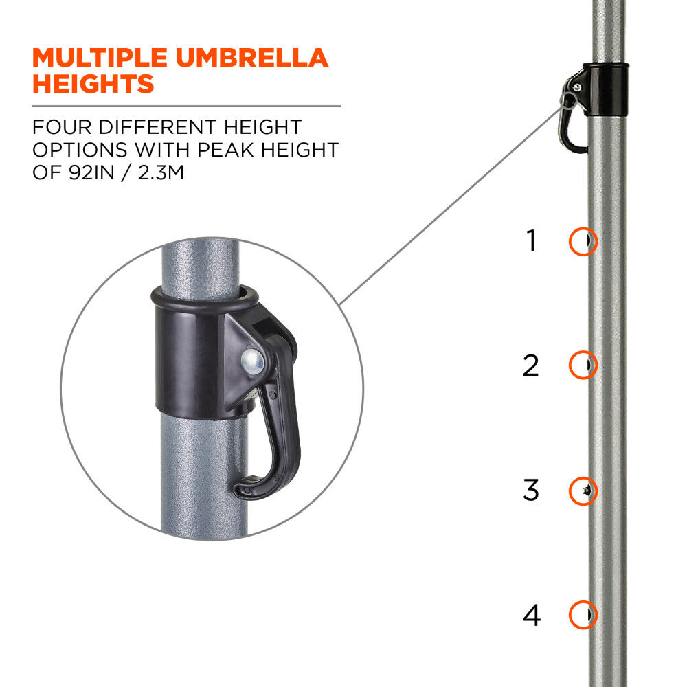 Ergodyne Lightweight Work Umbrella with Stand Kit Blue, large image number 4