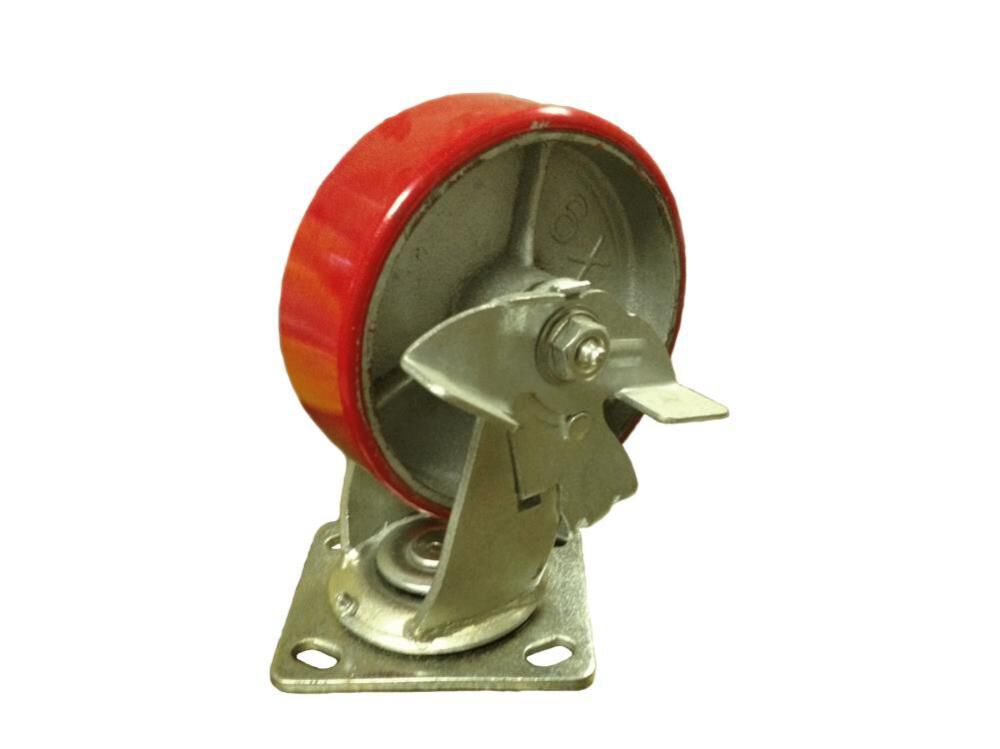 EZ Roll Casters Polyurethane On Steel with Side Brake – EZ-0520-MOR-S-SB
