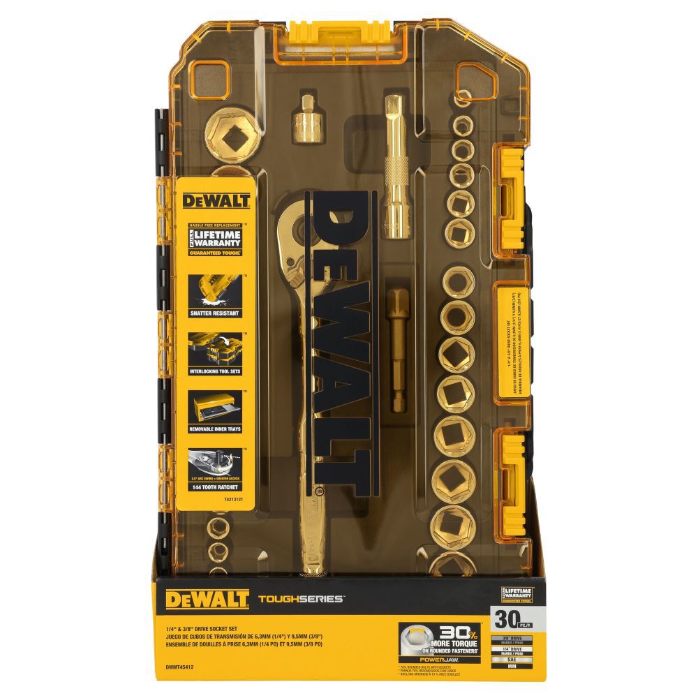 DEWALT TOUGHSERIES 30 Piece TOUGH BOX 3/8 Inch Drive Mechanics Tool, large image number 6