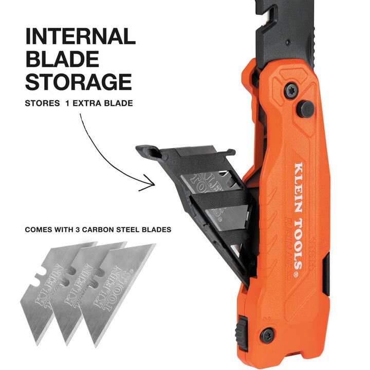 Klein Tools FLICKBLADE 2-in-1 Utility Knife / Scraper with Blade Storage, large image number 4