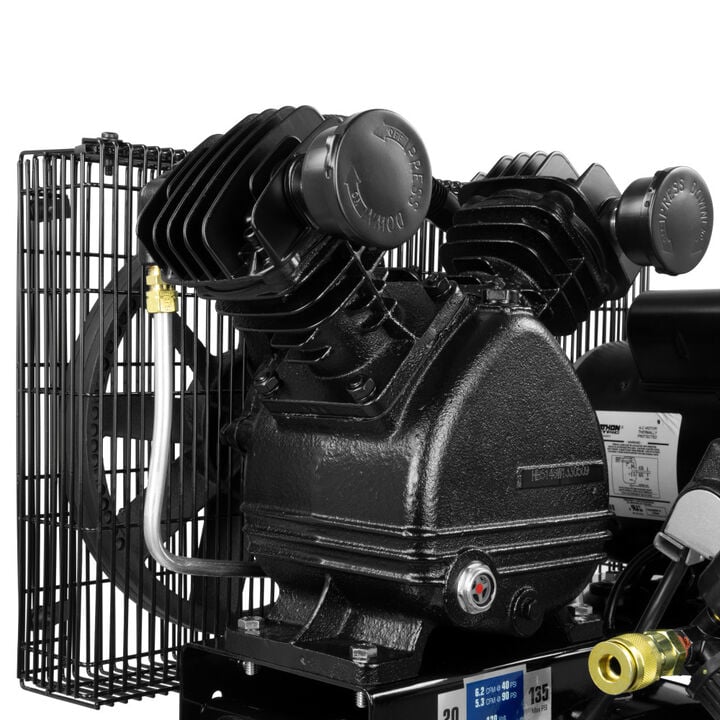 Industrial Air Compressor 1.6 HP 20 Gallon Portable Cast Iron Belt Drive, large image number 5