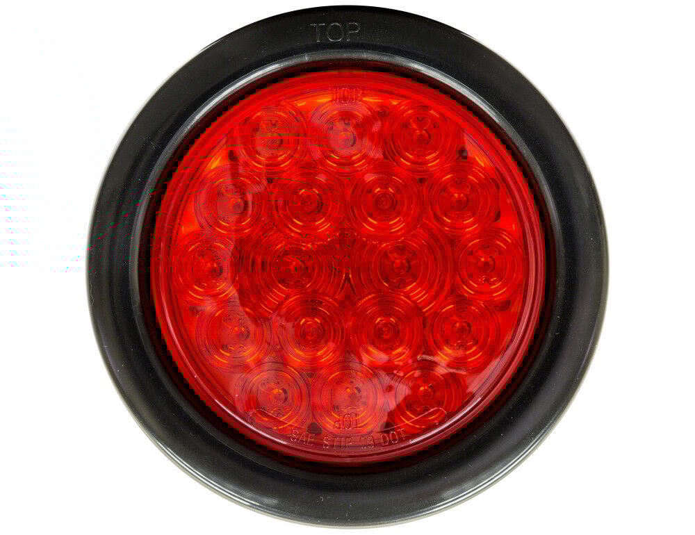 Buyers Products Company 4 Inch Red Round Stop/Turn/Tail Light Kit with 18 LEDs (PL-3 Connection, Includes Grommet and Plug) – 5624118
