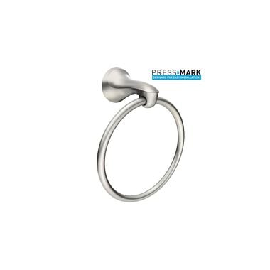Moen Darcy Brushed Nickel Towel Ring with Press & Mark Stamp 1pk