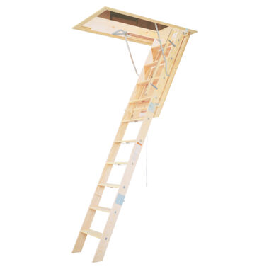 Werner Ceiling Attic Ladder Wood 22.5" Width x 54" Length x 8 Feet Height Heavy Duty, large image number 0