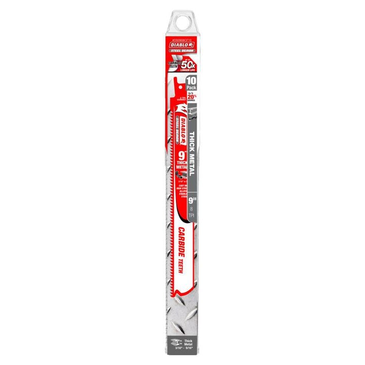 Diablo Tools 9in Steel Demon Carbide Recip Blades for Thick Metal Cutting, large image number 2