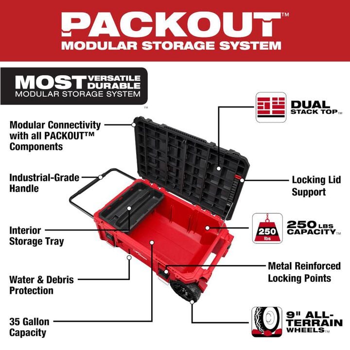 Milwaukee PACKOUT Rolling Tool Chest & Large Tool Box Bundle, large image number 1