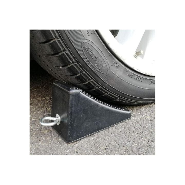 BluBird Heavy-Duty Rubber Wheel Chock with Eyebolt, 2 Pack, large image number 2