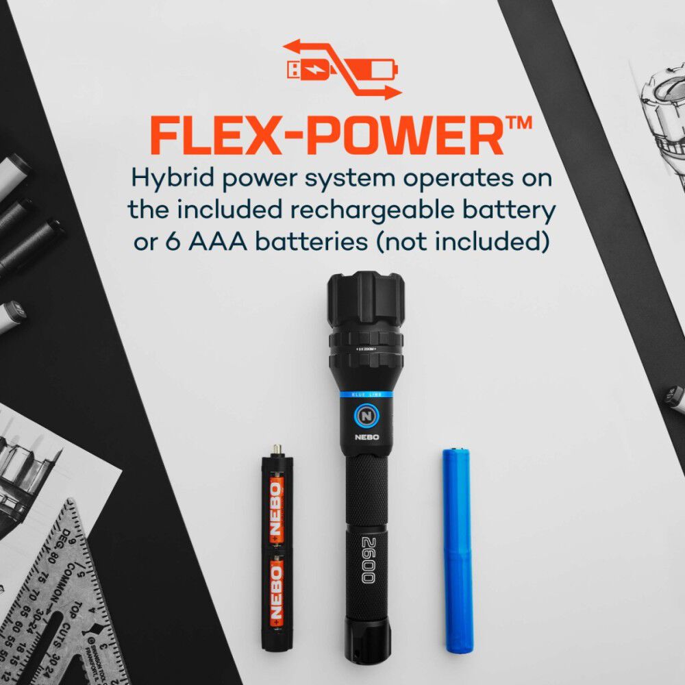 Nebo Blueline 2600 Lumen Flex Flashlight, large image number 2