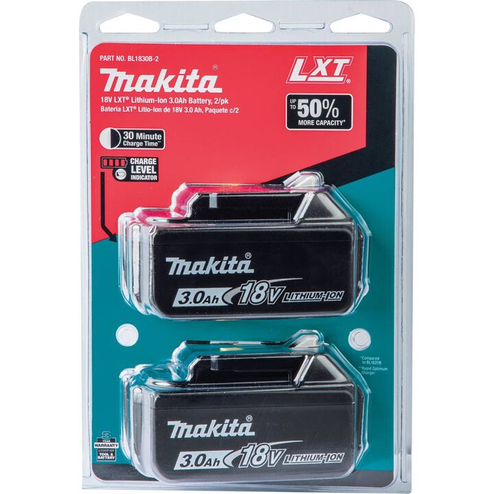 Makita 18V LXT 18V 3Ah Lithium Ion Power Tool Battery Pack with Fuel Indicator (2 Pack), large image number 4