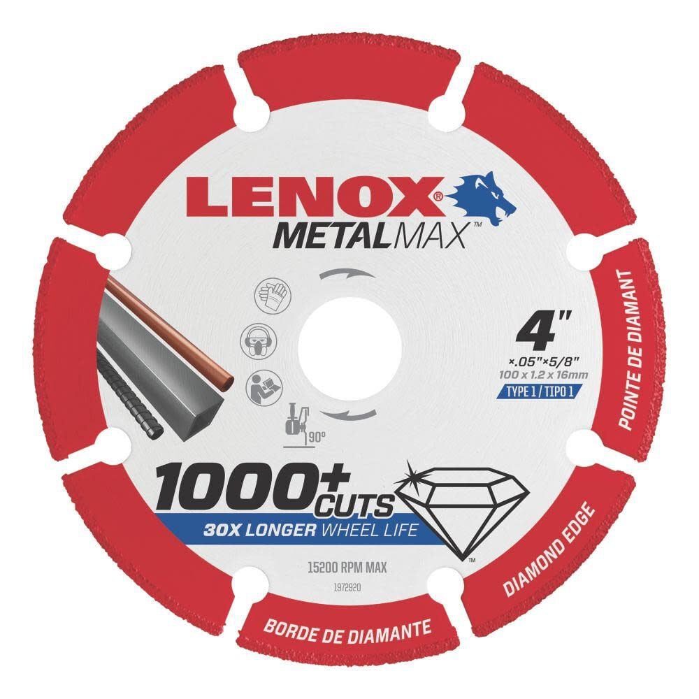 Lenox MetalMax 4 Inch Segmented Rim Diamond Cutting Wheel for Metal, large image number 1