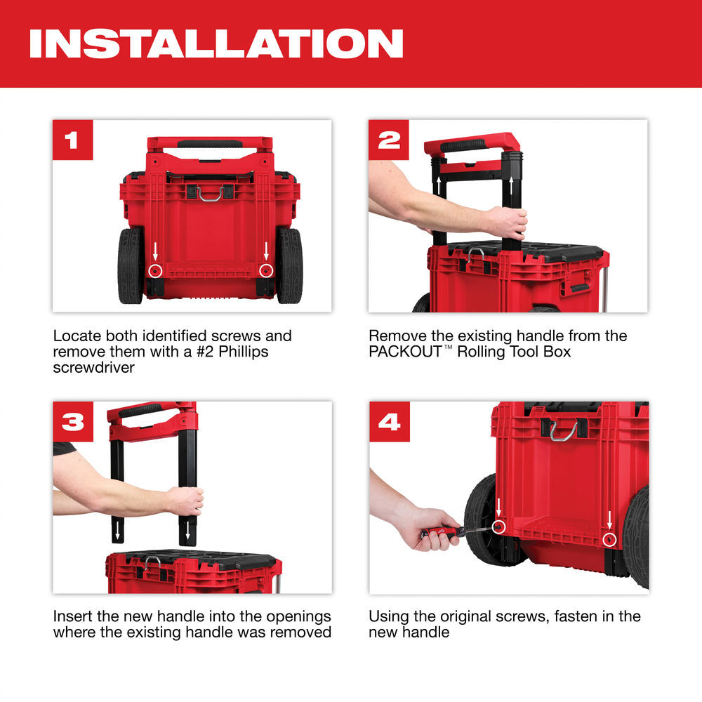 Milwaukee Low-Profile Handle for PACKOUT Rolling Tool Box, large image number 9