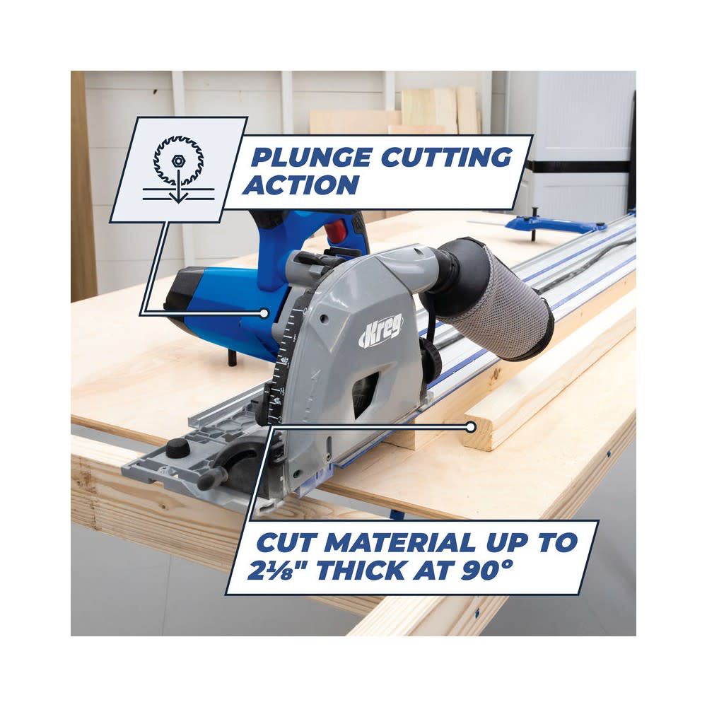 Kreg 120V 48T Blade Adaptive Cutting System Plunge-Cut Track Saw & 62 Inch Guide Track Bundle, large image number 12