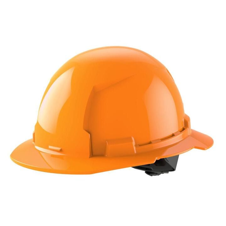 Milwaukee White Full Brim Hard Hat with 4pt Ratcheting Suspension Type 1 Class E Orange