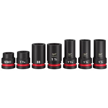 Milwaukee SHOCKWAVE Impact Duty 1 in Drive 7 Piece MM & SAE Wheel  