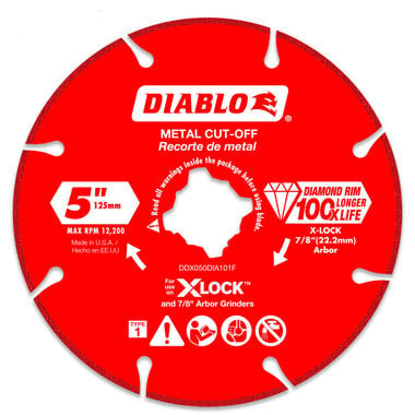 Diablo Tools 5 in. Diamond Disc for Metal Cutting with X-Lock & All Grinders, large image number 0