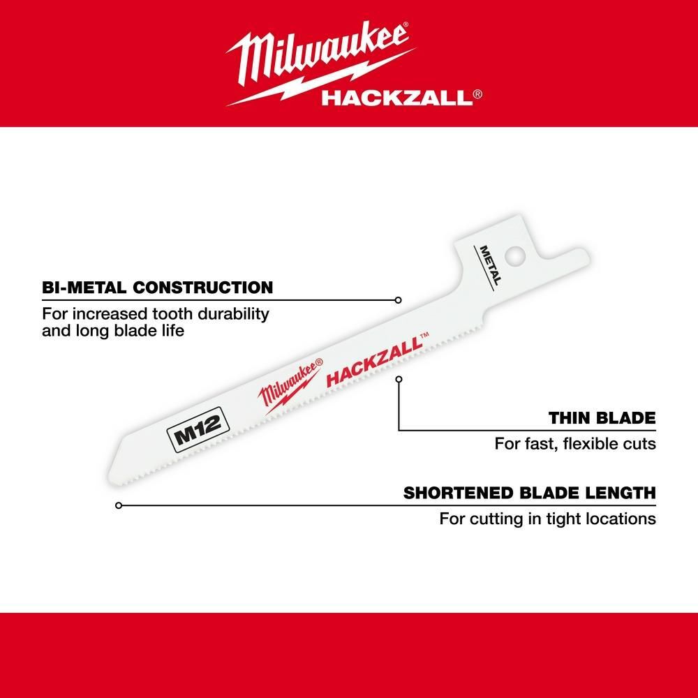 Milwaukee M12 HACKZALL Bi-Metal Blade - Metal Scroll 5PK, large image number 5