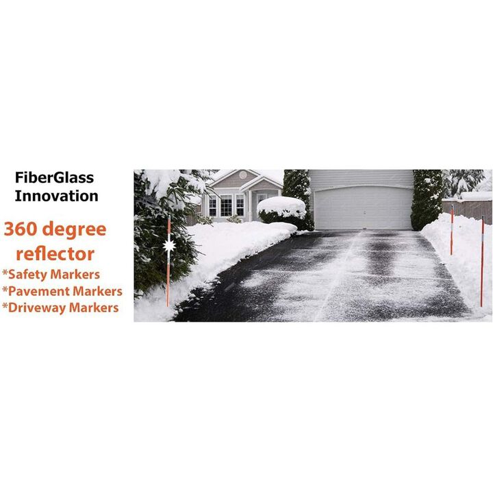 Fiberglass Innovations 48 Inch Orange Driveway Marker with White Tape, large image number 3