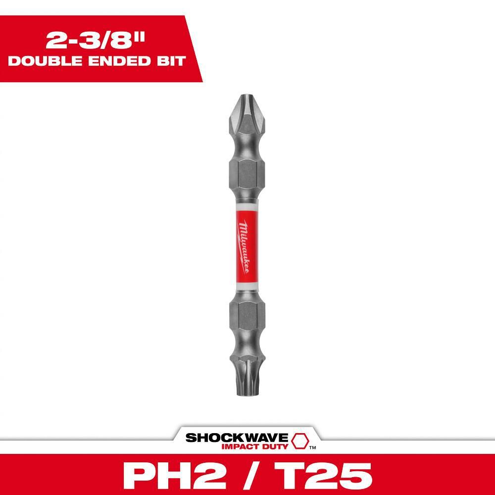 Milwaukee SHOCKWAVE Impact Phillips #2 / Torx T25 Double Ended Bit, large image number 10