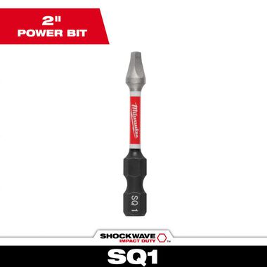 Milwaukee SHOCKWAVE 2 in. Impact Square Recess #1 Power Bit