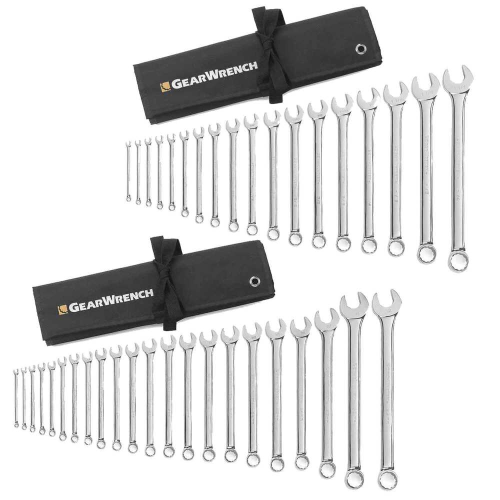 GEARWRENCH 40 Pc. 12 Point Long Pattern Combination SAE & Metric Wrench Set, large image number 1