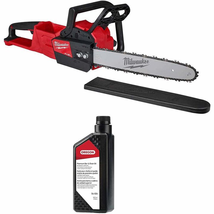 Milwaukee M18 Chainsaw - Reconditioned (Bare Tool), 1 Quart Oregon Bar and Chain Oil Bundle, large image number 0