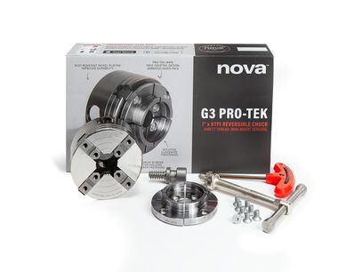 Nova PRO-TEK G3 Direct Thread Version 1inx 8 TPI Chuck & Jaws