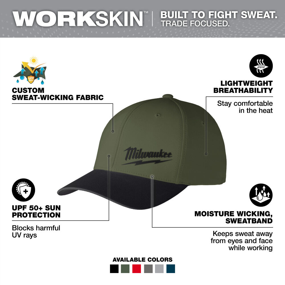Milwaukee WORKSKIN Performance Fitted Hat Green S/M, large image number 2