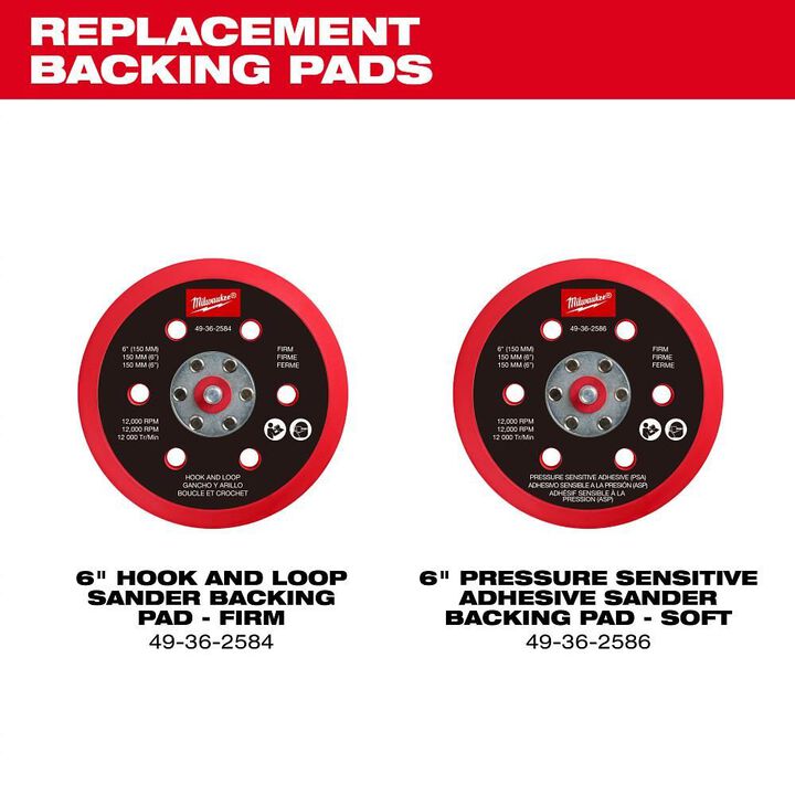 Milwaukee M12 FUEL 6 Inch Random Orbital Sander, 3/16 Inch (Bare Tool), large image number 8