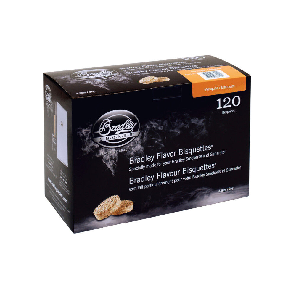 Bradley Smoker Smoking Bisquettes Mesquite Wood 120 Pack – BTMQ120