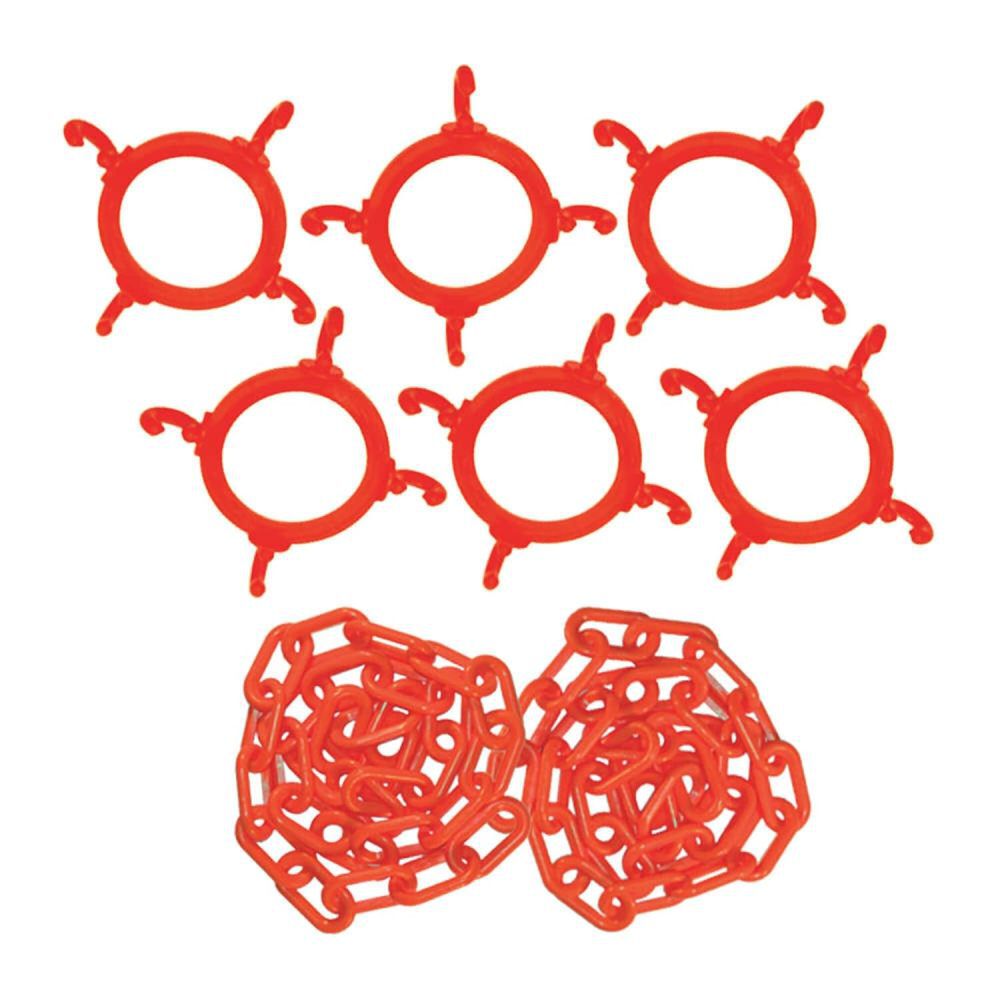 Mr Chain Six Cone Chain Connector Kit with Plastic Chain Orange, large image number 1