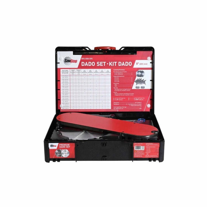 Sawstop 8 Inch x 5/8 Inch 6000 RPM Premium Dado Set with Systainer Case