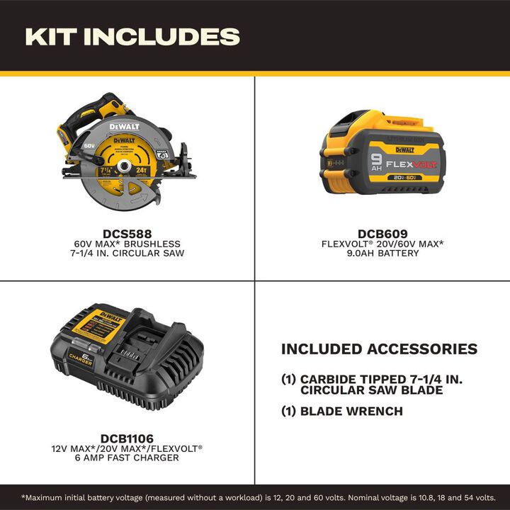 DEWALT 60V FLEXVOLT 7-1/4 Inch Circular Saw with Tool Connect Kit, large image number 2