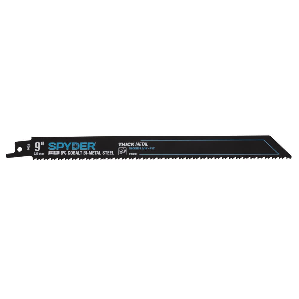 Spyder 9 Inch 8-10 TPI Bi-Metal Reciprocating Saw Blade, 5 Pieces, large image number 2